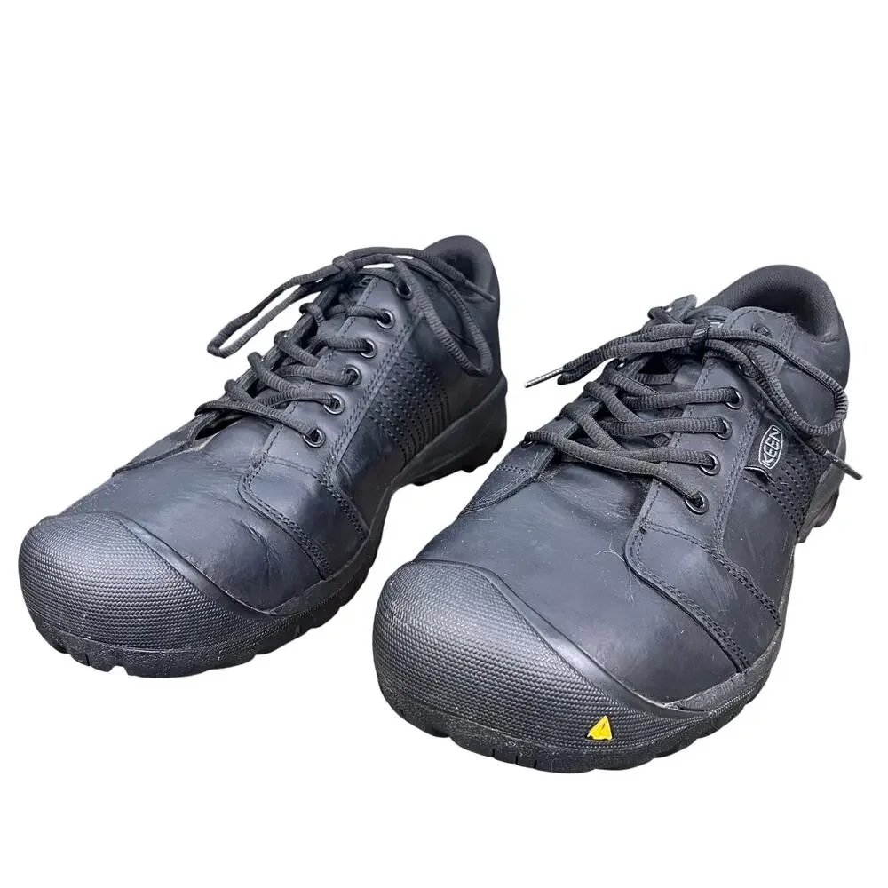 Keen Utility Black Steel Toe Slip Resistant Wide Work Shoes Size 10.5 EE